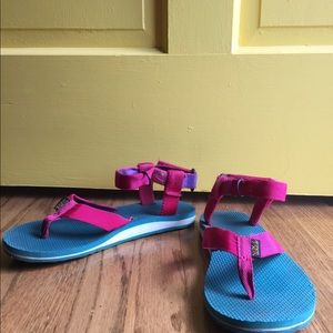 Bright Teva Original Sandals with Ankle Strap